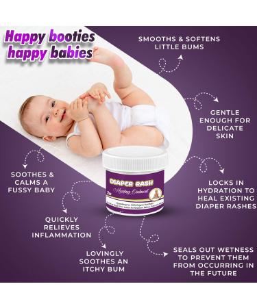 Natrulo All Natural Diaper Rash Healing Ointment 2oz - Hypoallergenic Organic Butt Balm for Quick Itch Relief - Soothing Vegan Bum Lotion for Baby, Kids, Adults - Buy Online on GoSupps.com