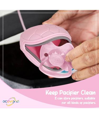Ecovona Silicone Pacifier Holder Case - Dishwasher Safe with Diaper Bag Strap - Gray - Buy Online on GoSupps.com