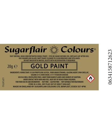 2 x Sugarflair Gold Edible Paint Cake Icing Matt Colour Sugarpaste Decorating - Buy Online on GoSupps.com