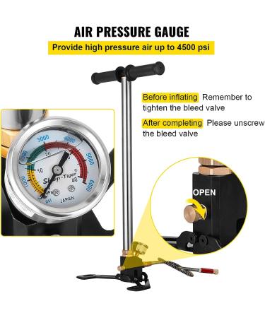 BestEquip Airgun PCP Pump 4500PSI High Pressure Hand Pump 3 Stage Pump Chamber PCP Air Pump - Buy Online on GoSupps.com