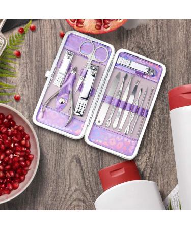 ZIZZON Nail Clippers Kit - Purple Holographic Case, Manicure Pedicure Set - Buy Online on GoSupps.com