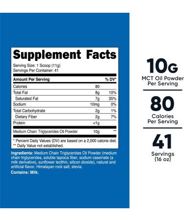 Nutricost Premium MCT Oil Powder - 1 LB Vanilla | Keto & Ketogenic Diet | Zero Net Carbs, Non-GMO | Gluten-Free Medium Chain Triglyceride - Buy Online on GoSupps.com