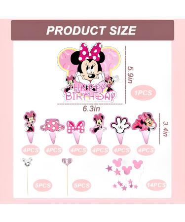 Buy 49-Piece Mini Mouse Cake Decoration Set - Cute Cartoon Topper for Girls' Birthday Parties - Perfect Pink Decor for Cakes - Buy Online on GoSupps.com