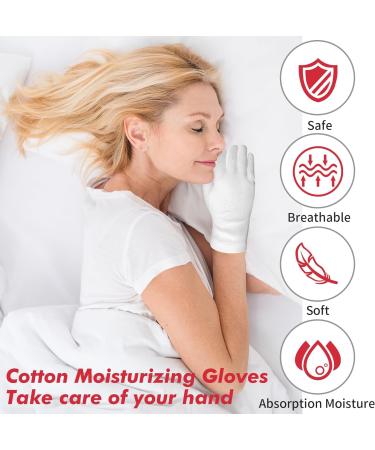WLLHYF 10pairs(20 Pcs) White Cotton Gloves 100% Premium Cotton Moisturizing Gloves for Dry Hands & Eczema Spa Coin Jewelry Silver Inspection Lotion Gloves Overnight for Women & Men - Buy Online on GoSupps.com