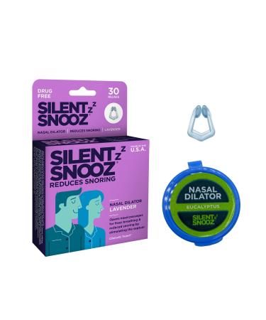 Silent Snooz Lavender Sleep Aid Natural Snoring Relief | Anti-Snoring Nose Clip with Nasal Dilator | Stop Snoring Device for Men & Women | Effective Air Intake Tool | Reusable (30 Uses)