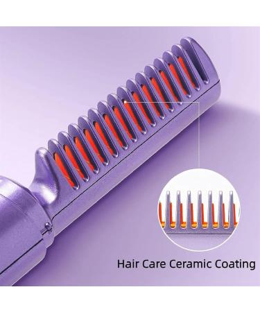 Rechargeable Mini Hair Straightener Comb - Cordless Straightening Brush for Travel & Home | Compact & Portable 1.05*5.05in Green - Buy Online on GoSupps.com