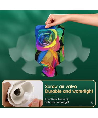 Watercolor Rose Hot Water Bottle with Plush Cover - Hand Warmer for Adults & Kids | 26.5x15.3cm - Buy Online on GoSupps.com