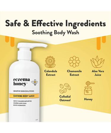 Honey Soothing Body Wash for Eczema Relief - Gentle Shower Gel for Sensitive Skin - For Adults, Kids & Babies - 13 Fl Oz - Buy Online on GoSupps.com
