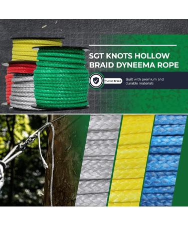 SGT KNOTS 1/4 x 25ft Orange Hollow Braid Dyneema Rope - Ideal for Arborists, Boating, Camping, Crafting, Lifting Slings, Indoor & Outdoor Use - Buy Online on GoSupps.com