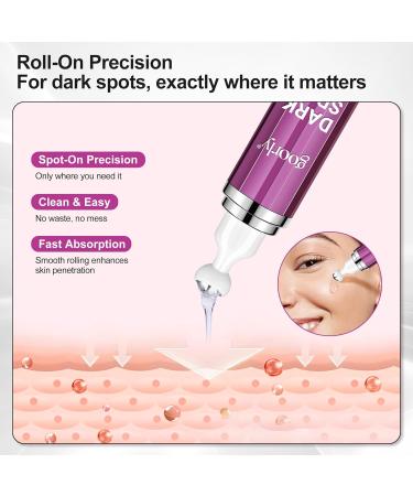 Dark Spot Remover for Face and Body Age Spot Sun Freckles Brown Corrector Serum Skin Care Face Serum with 360 Roller Contains Vitamin C Glutathione and Niacinamide for All Skin Types (0.7 Fl Oz) - Buy Online on GoSupps.com