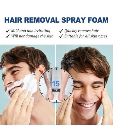 Effective Hair Removal Spray Foam for Men - Painless Depilatory Cream for Underarms Chest Back & Legs - Suitable for All Skin Types - Buy Online on GoSupps.com