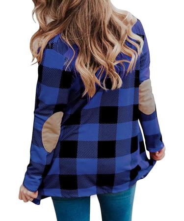 Long Shirt Outerwear Top Thin Warm Knitted Coat Women's Blouse V-Neck Shirt Tunic Long Women's Tunic Women's Shirt Casual Checked Shirt Women's Winter Chunky Knit Jacket D-blue 5XL - Buy Online on GoSupps.com
