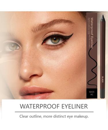 Crayon Pour Les Yeux | 2 en 1 Tenue Longue Aiguisable Stylo Eye Liner Application Douce Maquillage de Beaut Tenue Longue Stylo pour les Sourcils pour les Femmes et les Filles au Quotidien Noir - Buy Online on GoSupps.com