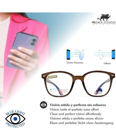 New Model Brown Reading Glasses with Blue Light Filters | Unisex +1.00 | Perfect for Gaming Computers and Reducing Eye Fatigue - Buy Online on GoSupps.com
