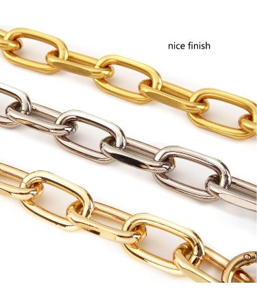 Fashion Large Metal Cross-Body Purse Strap Extender Handbag Shoulder Strap Extender Bag Chain Accessory Charms (Gold) - Buy Online on GoSupps.com