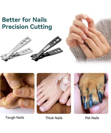 Premium Stainless Steel Ingrown & Thick Nail Clipper with Slant Curved Blade - Heavy Duty Toe Nail Clippers for Men Women - Silver - Buy Online on GoSupps.com