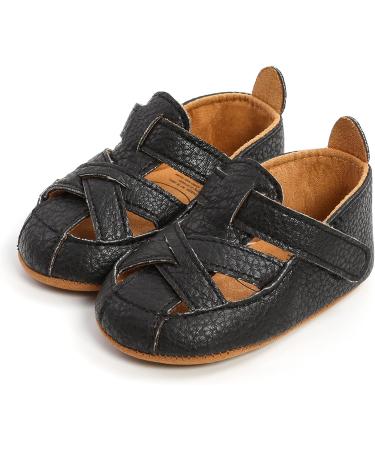 RVROVIC Infant Baby Sandals | Soft Anti-Slip Rubber Sole | Toddler First Walkers | 6-12 Months | Black - Buy Online on GoSupps.com