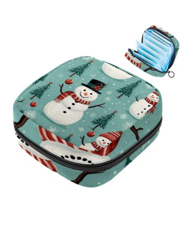 Women bands storage pocket menstrual cup pocket girl travel big capacity make-up women bandage organizer christmas gingerbread man pattern color 7 1 count (pack of 1)