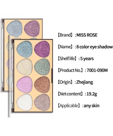 Eyeshadow Palette - 8 Colors Shimmer Eye Shadow Eye Shadow Powder Makeup Pallet Highly Pigmented Ultra Shimmer Fovolat M1 - Buy Online on GoSupps.com