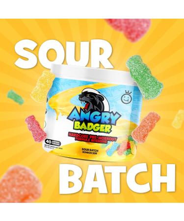 Yummy Sports Pre-Workout Powder - Workout Supplements Powder for Clean Energy Boost and Focus - Preworkout Energy Drink Powder for Women & Men - 300gm 40 Servings - Sour Batch - Buy Online on GoSupps.com