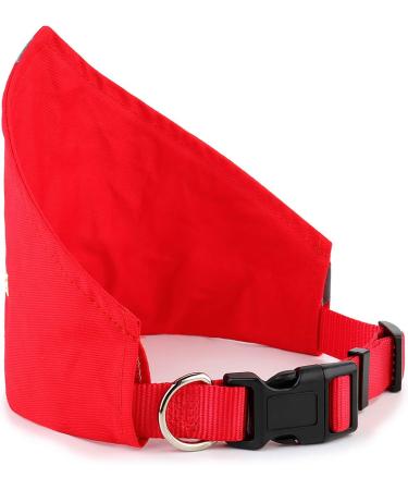 Doggie Stylz Reflective Service Dog Bandana with Matching Collar | Red XS (Neck 8-12) | Secure, Safe, and Stylish for Nighttime Walks - Buy Online on GoSupps.com