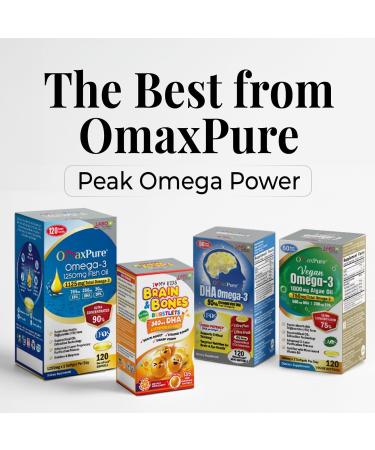 LABO Nutrition OmaxPure DHA Omega 3 Fish Oil | IFOS Certified High Strength rTG Omega 3 Fatty Acids Supplement with DHA & EPA - for Brain, Eye Prenatal Support | 120 Mini Softgels, 60 Servings - Buy Online on GoSupps.com