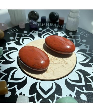 XIANNVXI 2.4 Red Jasper Worry Stones | Natural Polished Gemstone for Massage & Reiki | International Shipping Available - Buy Online on GoSupps.com