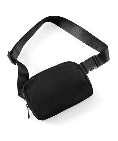 Unisex Belt Bag for Women Men Fanny Pack Dupes Mini Crossbody Bag Everywhere Belt Bag with Adjustable Strap Small Waist Pouch for Workout Running Travelling Hiking A-Black (a)