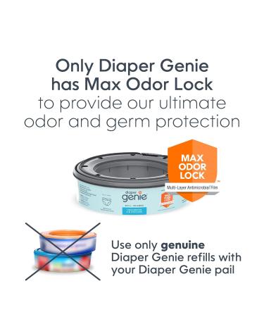 Diaper Genie Refill Bags 270 Count (Pack of 4) with Max Odor Lock | Holds Up to 1080 Newborn Diapers 4-Pack Bonus - Buy Online on GoSupps.com