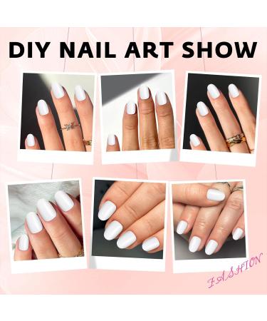 360Pcs Glossy Short Press on Nails - White Oval Acrylic Fake Nails for Women & Girls with Glue & Jelly Tabs - Buy Online on GoSupps.com