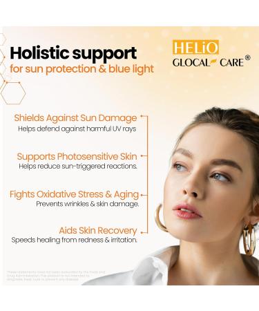 GlocalCare Helio Antioxidant-Rich Sun Defense & Skin Rejuvenation Supplement with Polypodium Nutroxsun Astaxanthin & Pomegranate Extract - Fights Photoaging & Oxidative Stress - (30 Capsules) - Buy Online on GoSupps.com