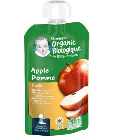 GERBER ORGANIC PUR E Apple Baby Food Meal 6+ months 128 ml 12 Pack Packaging May Vary - Buy Online on GoSupps.com