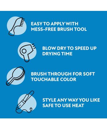 Fun In by Sun In Temporary Hair Color Blue - Easy Brush Applicator Washes Out in One Shampoo Gluten-Free Paraben-Free Alcohol-Free Cruelty-Free - Buy Online on GoSupps.com