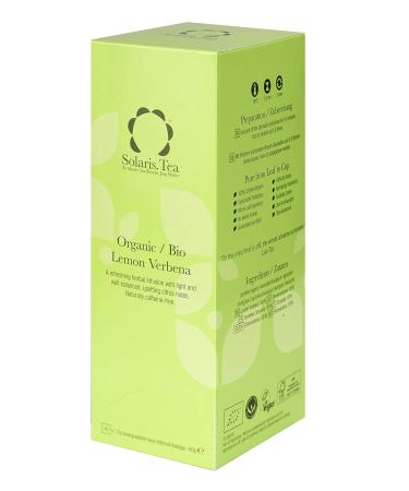 Buy Solaris Tea ORGANIC Lemon Verbena - 40 Biodegradable Sewn Silk Tea Bags | Premium Loose Leaf Herbal Tea for International Shipping - Buy Online on GoSupps.com