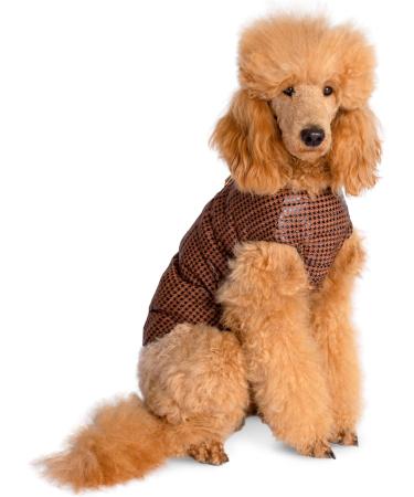 Selente Paw Parade Waterproof Dog Coat for Small & Medium Dogs | Fleece Lined Rain Jacket | EU Made | Brown/Black - Buy Online on GoSupps.com