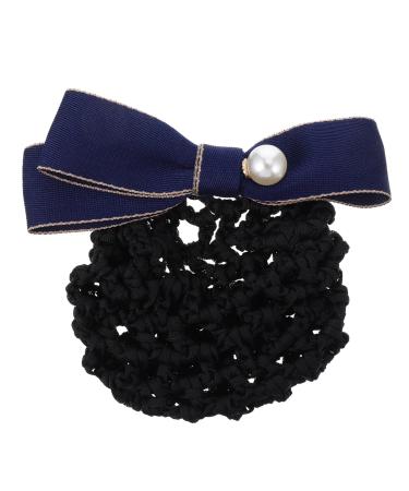 FRCOLOR Net Pocket Butterfly Barrettes Christmas Bows Hair Clip Silk Hair Bow Hair Clip Bun Cover Plush Hair Bow Hairnet Lace Bow Hair Bun Cover Temperament Polyester China Work 11.5x7cm Blue