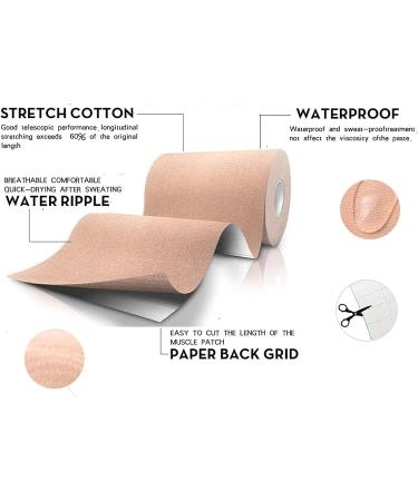 Premium 4 x 16.4' Kinesiology Tape for Athletic Performance and Muscle Pain Relief - Latex-Free, Waterproof, Uncut Roll - Beige - Buy Online on GoSupps.com