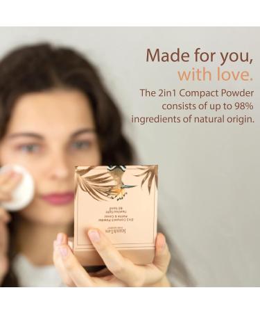 Jean & Len 2in1 Compact Powder Matte & Cover 02 Sand - Vegan Paraben-Free Lightweight Mattifying Powder (10g) | International Shipping Available - Buy Online on GoSupps.com