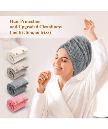 ZUMRUKES 4 Pack Microfiber Hair Towels - Super Absorbent & Fast Drying Hair Wrap for Women - Anti Frizz & Curly Hair Friendly - Buy Online on GoSupps.com