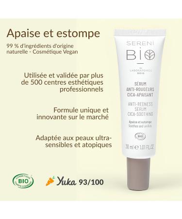 S r ni Bio Centella Asiatica Anti-Redness Serum - Professional Facial Care Certified Organic Vegan and Fair Trade - Soothes and Reduces - Repairing Facial Serum for Ultra Sensitive Skin - 30ml - Buy Online on GoSupps.com