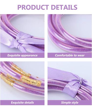 Ciieeo 1pc Ribbon Glitter Bracelet Filled Soft Bracelet Bowknot Bangle Bracelet Jelly Bracelets for Girls Accessories for Men Creative Bracelet Christmas Socks Plastic Man Purple Simple Purple 7.5x7.5cm - Buy Online on GoSupps.com