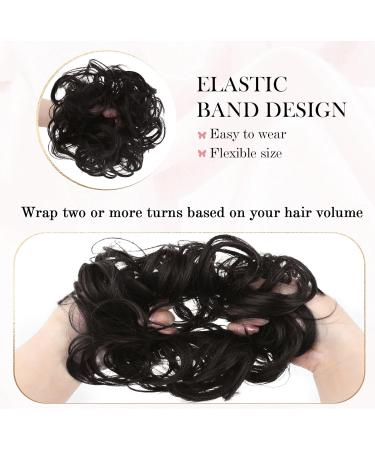 Vlasy Messy Bun Hair Piece | Curly Wavy Hair Scrunchie Extension Chignon | Synthetic Updo Accessory for Women and Girls (2# 35g) - Buy Online on GoSupps.com