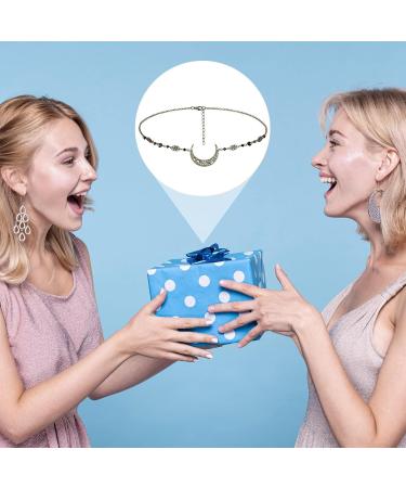 Azwood Boho Head Chain Gold Bridal Headpiece Black Pearl Headband Elves Headpiece Moon Chain Hair Chain Jewelry Festival Hair Accessories for Women and Girls - Buy Online on GoSupps.com