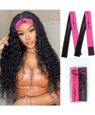 Elastic Bands for Wig Edges Adjustable Lace Melting Band for Wigs Edge Wrap to Lay Edges Non Slip Thick Comfortable Durable Wig Band for Lace Frontal Melt (2 PCS) 2 Count (Pack of 1)