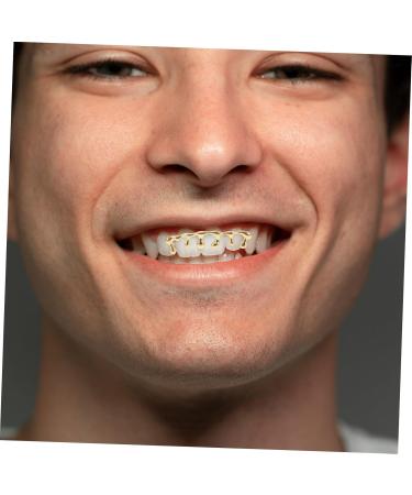  TOVINANNA Hiphop Six-Tooth Gold Plated Droplet Braces Drop-Shaped Drop Teeth Mouth Tooth Cap Upper Grill Cap Drop Teeth Jewelry Lower Grill Cap Drop-Shaped Teeth Caps - Buy Online on GoSupps.com