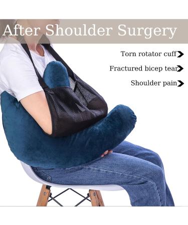 Lianjindun Shoulder Surgery Pillow - Rotator Cuff & Arm Support for Pain Relief - Side Sleeper Pillow for Adults Post-Surgery (Blue) - Buy Online on GoSupps.com