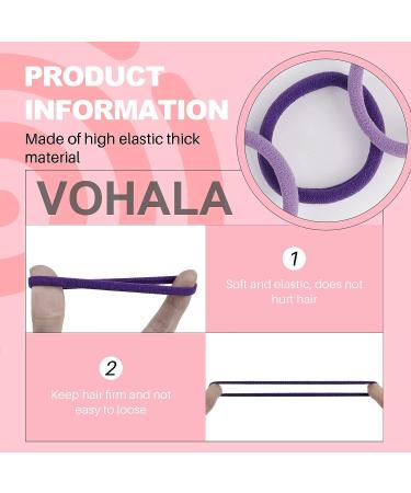 Vohala 100PCS Purple Hair Ties for Women & Girls - Seamless Thick Black Elastic Hair Bands - No Damage Ponytail Holders (4.5cm) - Pack of 100 - Buy Online on GoSupps.com