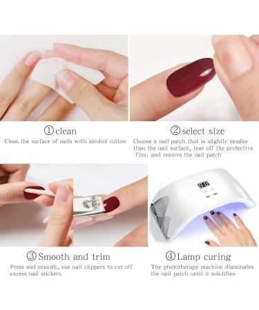Transparent Gel Nail Strips KALEFUL Semi Cured Gel Nail Stickers Nail Art Decoration Design Supplies - Buy Online on GoSupps.com