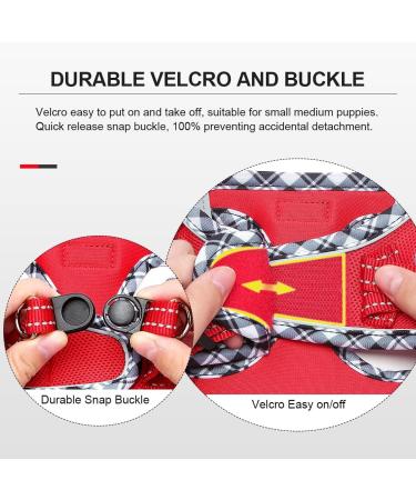 Doramio Dog Harness for Small Dogs | Reflective Breathable & Safe | Includes Leash | Perfect for Cats | Size L - Red - Buy Online on GoSupps.com