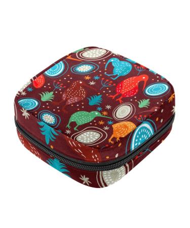 Kiwi Bird Red Animal Sanitary Napkin Storage Bags Period Bag for Teen Girls Pad Bags for Period for School Sanitary Pouch for Feminine Products Kiwi Bird Red Animal Sanitary Pad Storage Bag with Zipper for Teen Girls Wom 
